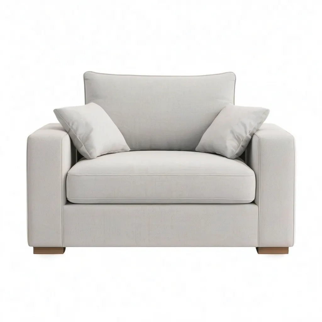 Fotel, Krzesło w obudowie z 2 poduszkami z poliestru prostokątne lightbeige 110 x 95 x 88 cm