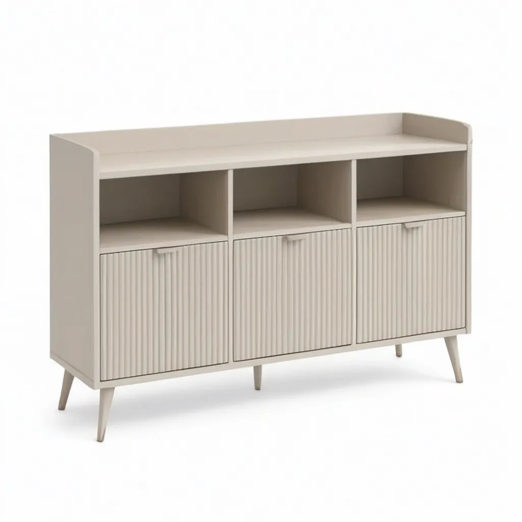 Kredens, 3 drzwi jadalnia bufet z nisze 120 x 40 x 100 cm w beżowych panelach MDF