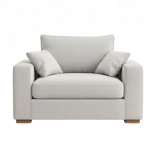 Fotel, Krzesło w obudowie z 2 poduszkami z poliestru prostokątne lightbeige 110 x 95 x 88 cm